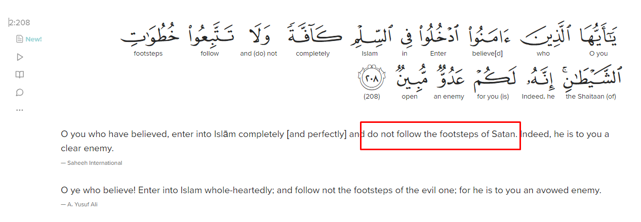 Do not follow Satan.